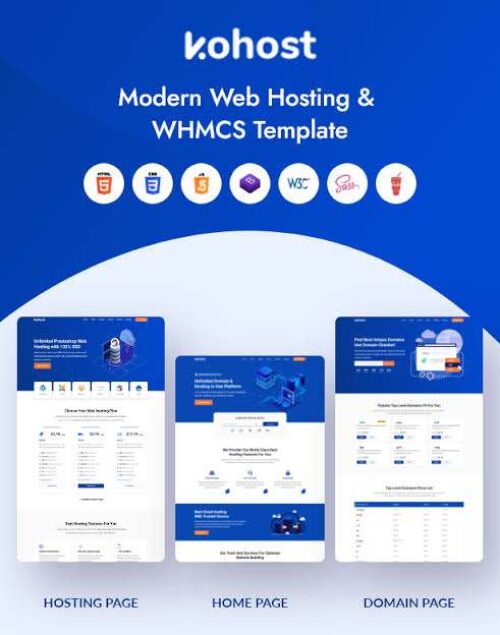 Kohost Theme GPL v6.7.0 – Modern Web Hosting and WHMCS Template