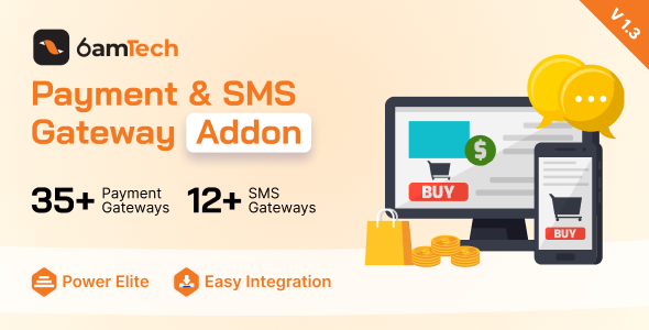 6amTech Payment & SMS Gateway Addon v1.4 Nulled Download