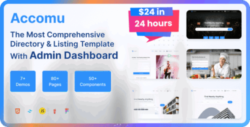 Accomu - Tailwind Directory Listings Template