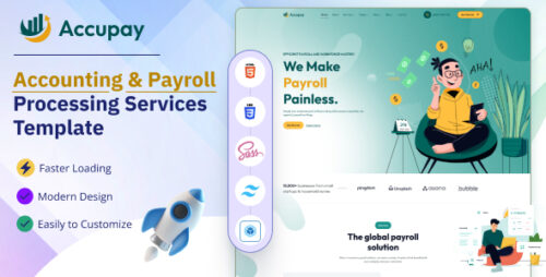 Accupay - Accounting Payroll Processing Services HTML Tailwind CSS Template