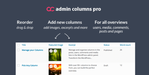 Admin Columns Pro v7.0.10 – Column Manager + Addons WordPress Nulled