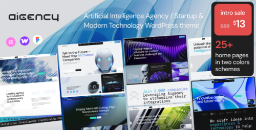 Aigency | AI Agency Technology Startup WordPress Theme