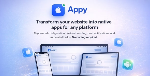 Appy v1.1.2 – AI-Powered No-Code Mobile App Builder SaaS Platform