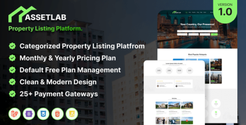 AssetLab v2.0 – Property Listing Platform | Property Buy Sell | Property Rent Nulled