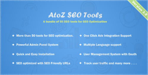 AtoZ SEO Tools v4.0 - Search Engine Optimization Tools + Blog Addon Nulled