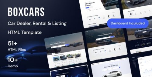 Boxcar- Car Dealer, Rental Listing HTML Template