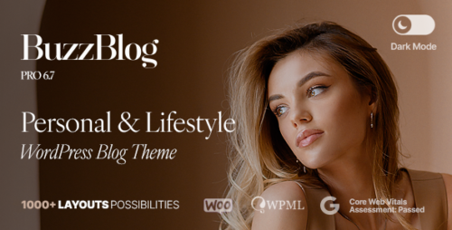 Buzz - Personal Lifestyle WordPress Blog Theme with Dark Mode