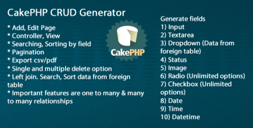 CakePHP CRUD Generator v1.0 Download