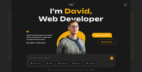 ChatFolio - Interactive AI Style Personal Portfolio HTML Template