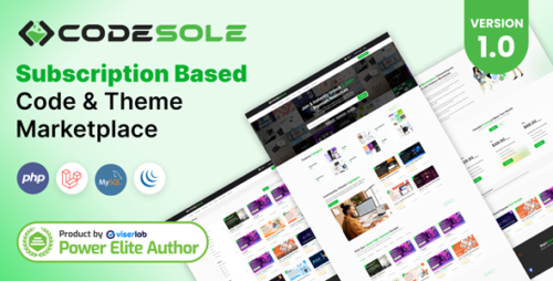 CodeSole v1.0 - Subscription Based Code And Theme Marketplace Nulled