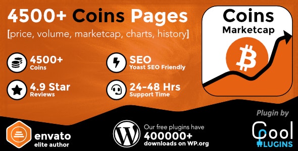 Coins MarketCap - WordPress Cryptocurrency Plugin 5.5.1