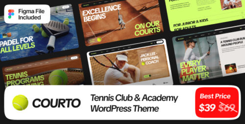 Courto - Tennis Club Padel WordPress Theme