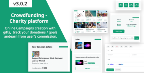 Crowdfunding v3.0.2 – Fund raising platform / Charity / Donation Script Download