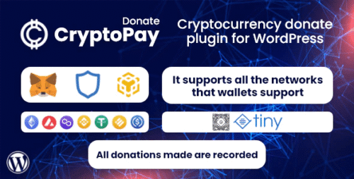 CryptoPay Donate - Cryptocurrency donate plugin for WordPress 1.3.1