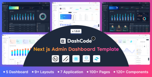Dashcode Next – Tailwind Next.js Admin Dashboard with shadcn UI (Typescript)