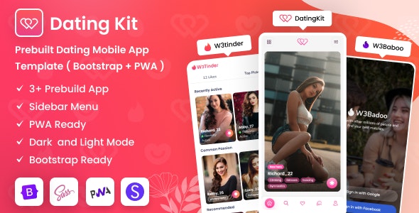 DatingKit - Dating Mobile App Template ( Bootstrap + PWA )