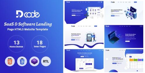 DCode - SaaS Software Responsive Landing Page Template