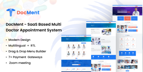 DocMent v4.0.1 - SaaS Based Multi Doctor Appointment System Script