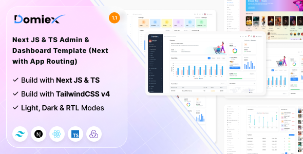 Domiex - Next.js TS Tailwind Admin Dashboard Template (Next 15 APP Router)