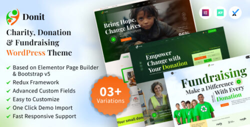 Donit – Charity Donation Fundraising WordPress Theme