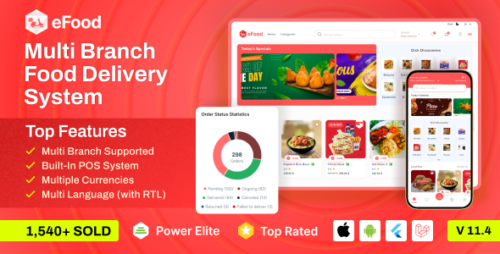 eFood v11.7 – Food Delivery App with Laravel Admin Panel + Delivery Man App Nulled