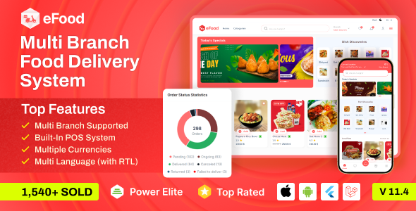eFood v11.7 – Food Delivery App with Laravel Admin Panel + Delivery Man App Nulled