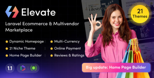 Elevate v1.2 - Laravel Ecommerce & Multivendor Marketplace Script Nulled