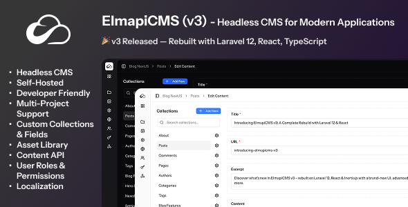 ElmapiCMS v3.0.0 – Headless CMS for building Content API