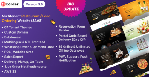 Eorder v4.0 - Multitenant Restaurant / Food Ordering Website (SAAS) Nulled