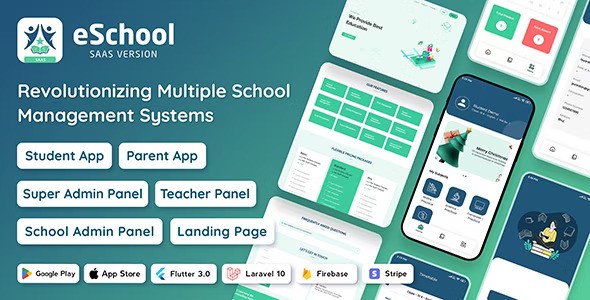 eSchool SaaS v1.8.0 – School Management System with Student | Parents Flutter App | Laravel Admin Nulled