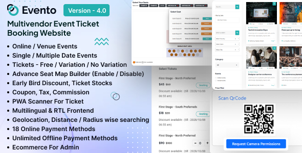 Evento v4.0 - Multivendor Event Ticket Booking Website Script Nulled