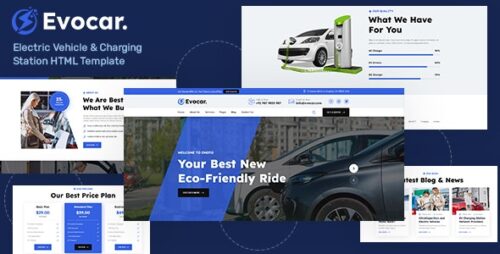Evocar - Electric Vehicle Charging Station HTML Template