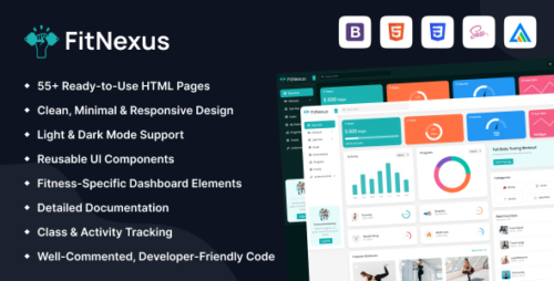 FitNexus - Fitness Gym Admin Dashboard HTML Template