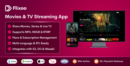 Flixoo v1.0.1 – AI-Powered OTT CMS for Movies, Series & Live TV (Web + Mobile) with Monetization