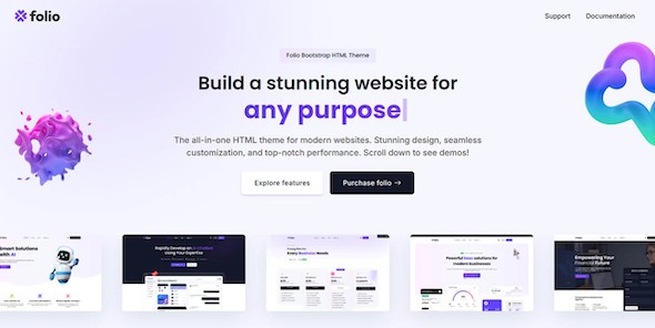 Folio - Multipurpose Bootstrap Theme