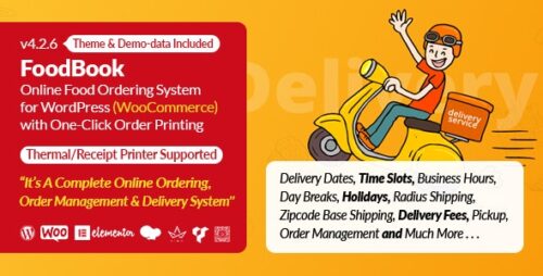 FoodBook | Online Food Ordering Delivery System for WordPress with One-Click Order Printing