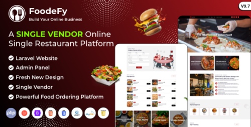 Foodefy v9.7 - Single Restaurant Online Food Ordering Laravel Website Platform Nulled
