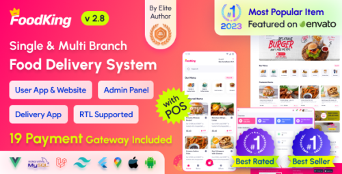 FoodKing v3.9 – Restaurant Food Delivery System with Admin Panel & Delivery Man App | Restaurant POS Nulled