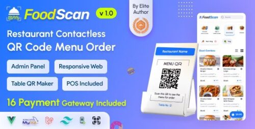 FoodScan v2.6 – Qr Code Restaurant Menu Maker and Contactless Table Ordering System with Restaurant POS Nulled