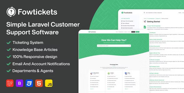 Fowtickets v2.2 – Simple Customer Support Software With Ticketing System And Knowledge Base Nulled