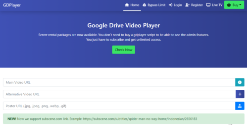 GDPlayer v4.7.3 - GDPlayer to Google Drive Video Player PHP Script