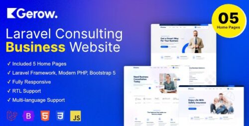 Gerow v1.8.5 – Business Consulting Laravel Script Nulled