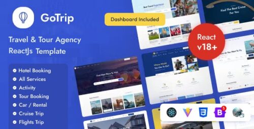 GoTrip - Travel Tour Agency ReactJS Template