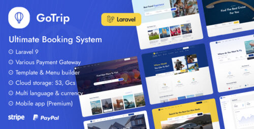 GoTrip v1.6.1 – Laravel Booking System Script Download