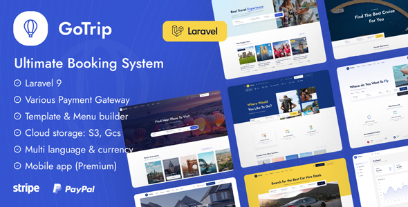 GoTrip v1.6.1 – Laravel Booking System Script Download