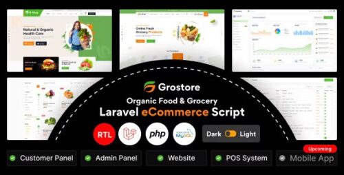 GroStore v4.6.0 – Food & Grocery Laravel eCommerce with Admin Dashboard