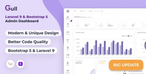 Gull - Bootstrap Laravel Admin Dashboard Template