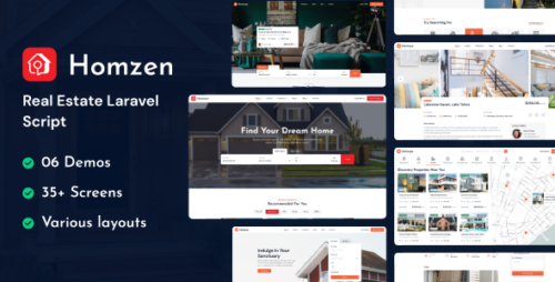 Homzen v1.3.5 – Laravel Real Estate Agency Portal Multilingual Nulled
