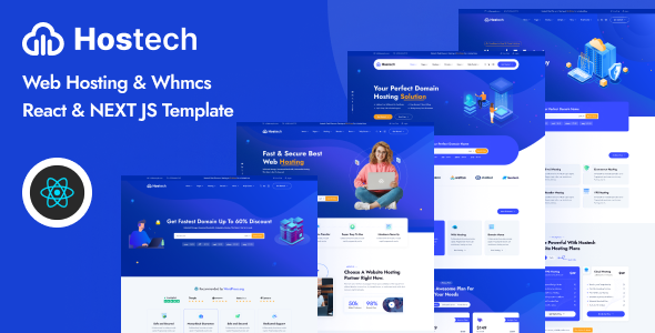 Hostech - Web Hosting Services React NEXT JS Template