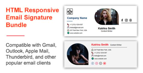 HTML Responsive Email Signature Bundle